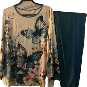 Butterfly Print top and matching pants
